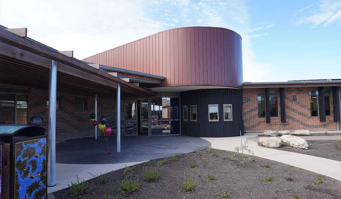 The new building that has been finished for the health centre