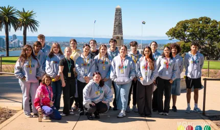 Group photo of students who participated in WEX at Kings Park 