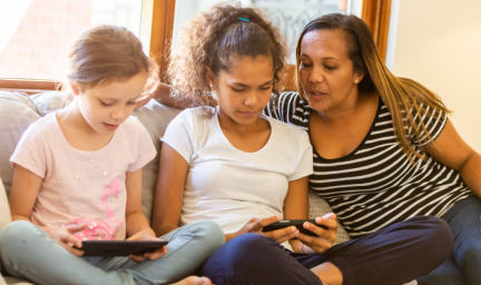 BCARR Report cover image - 3 girls on a couch